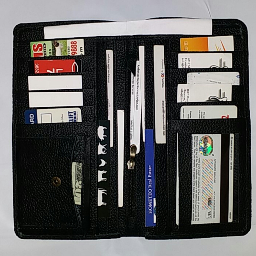 Full Grain Unisex Leather Long Wallet